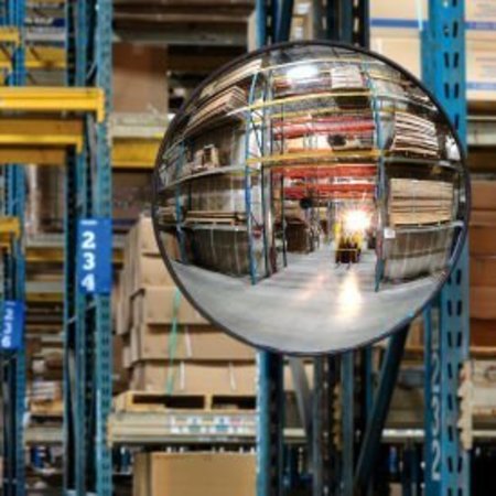 Vision Metalizers Global Industrial„¢ Round Acrylic Convex Mirror, Indoor, 30" Dia., 160° Viewing Angle IC 3000